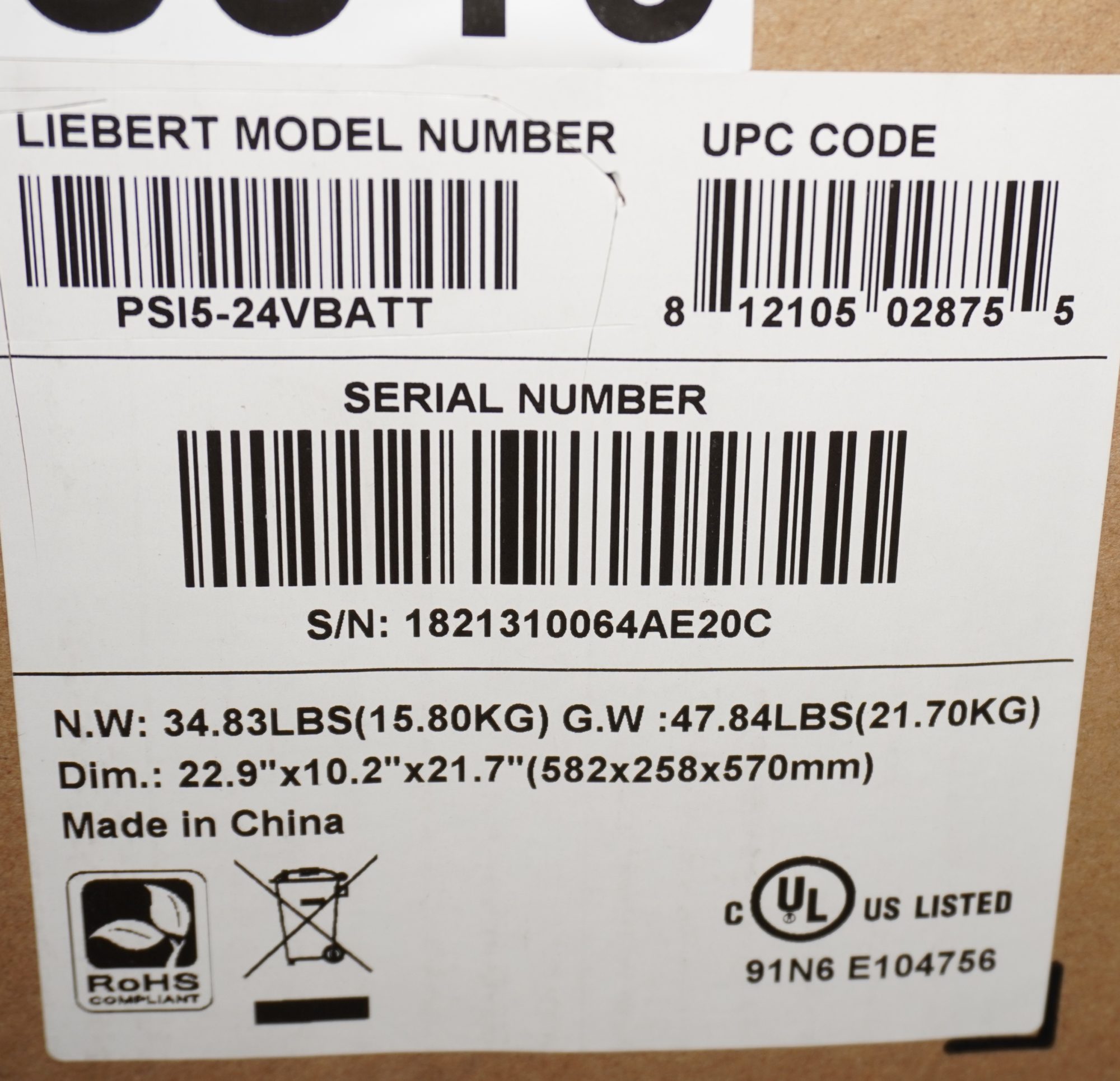 VERTIV Liebert | PSI5-24VBATT | 24V External Battery Cabinet - Image 4